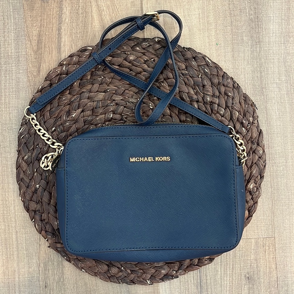 Michael Kors Women's Jet Set Large Crossbody Bag in Navy